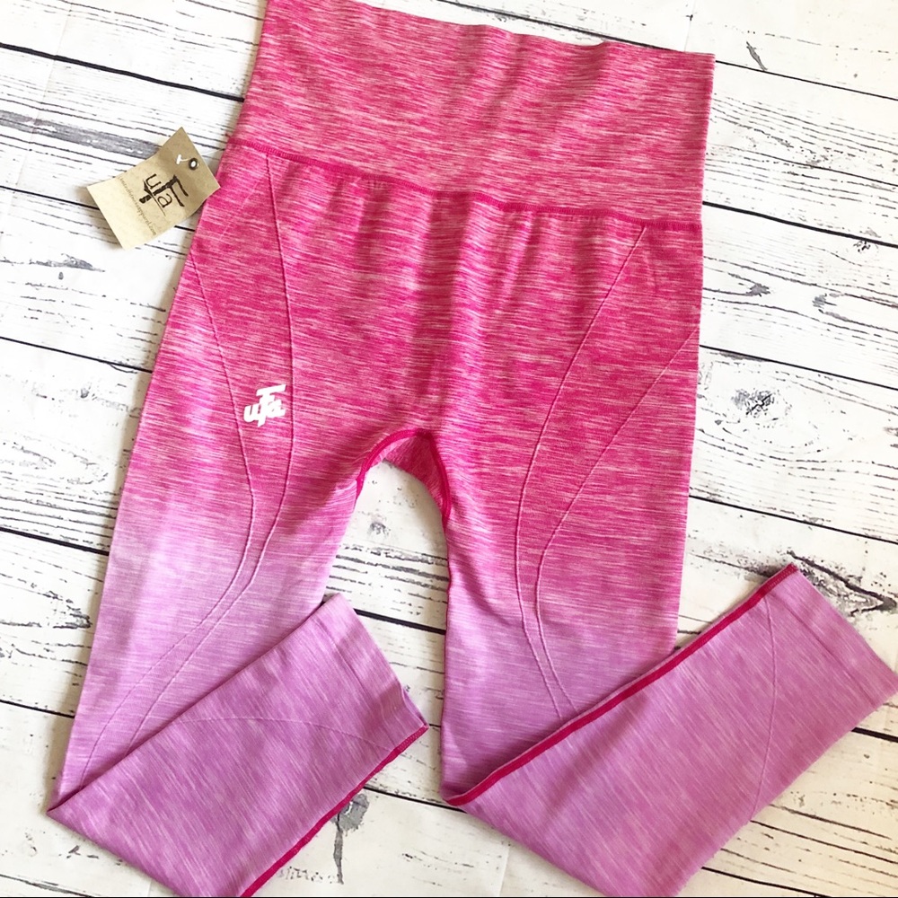 YELETE l NWT XL pink and purple ombré leggings